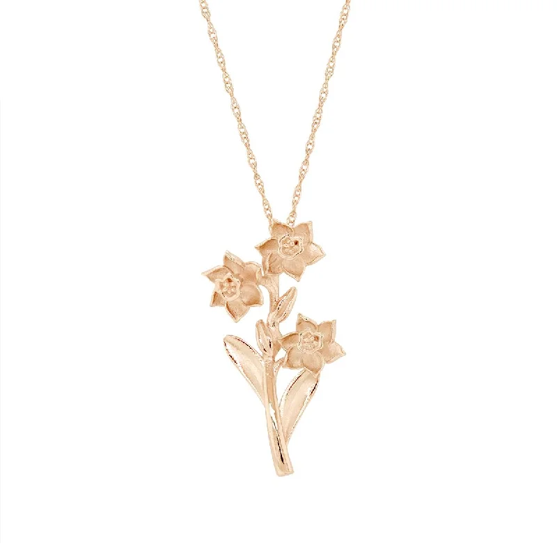 NARCISSUS FLOWER PENDANT NECKLACE