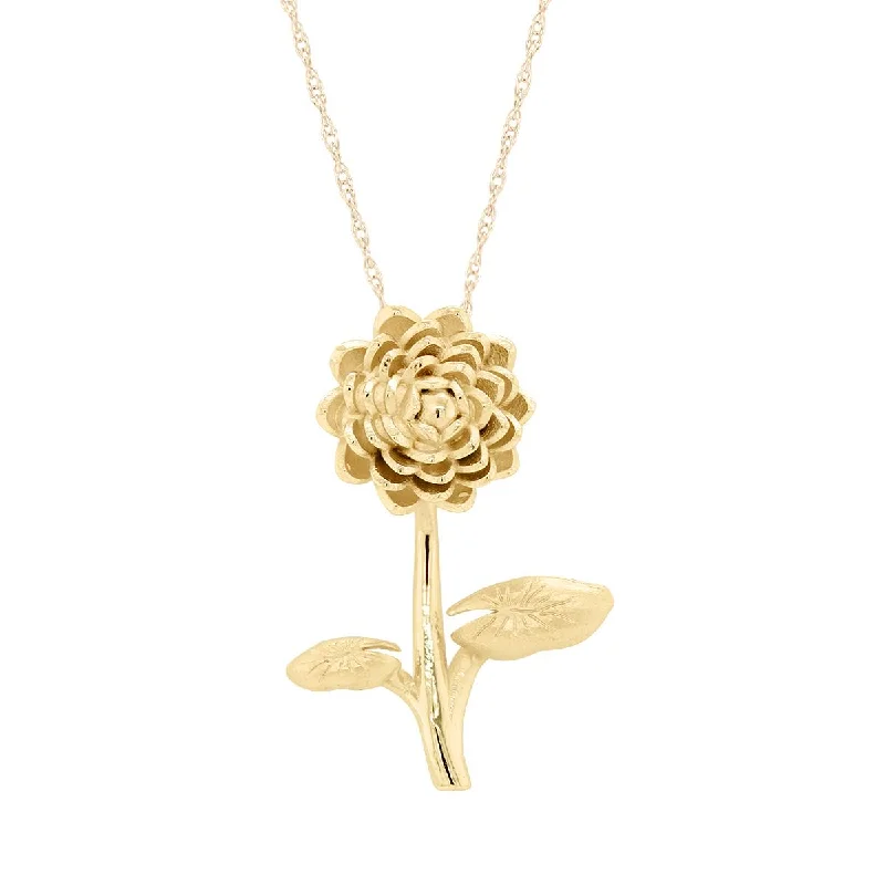 WATER LILY FLOWER PENDANT NECKLACE