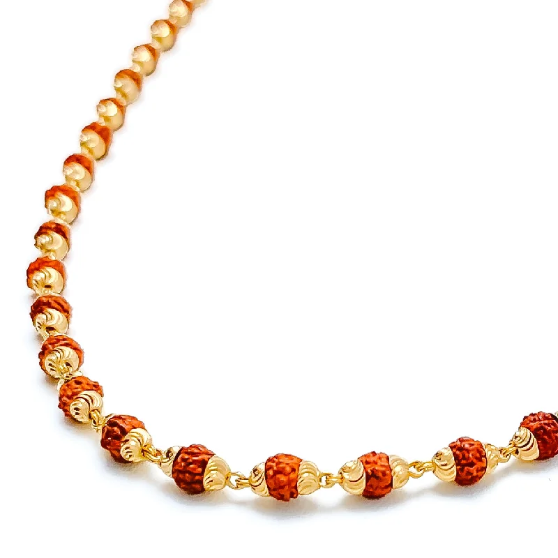 men’s black onyx bracelet Graceful 22k Gold Rudraksh Necklace - 28"