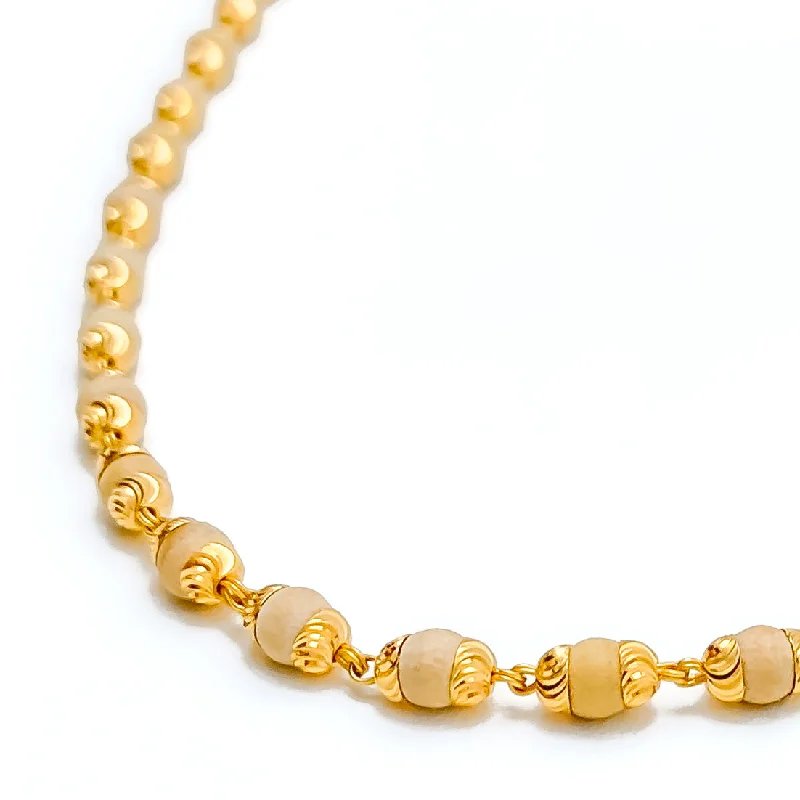 personalized engraved locket Graceful Iconic 22k Gold Tulsi Mala - 26"