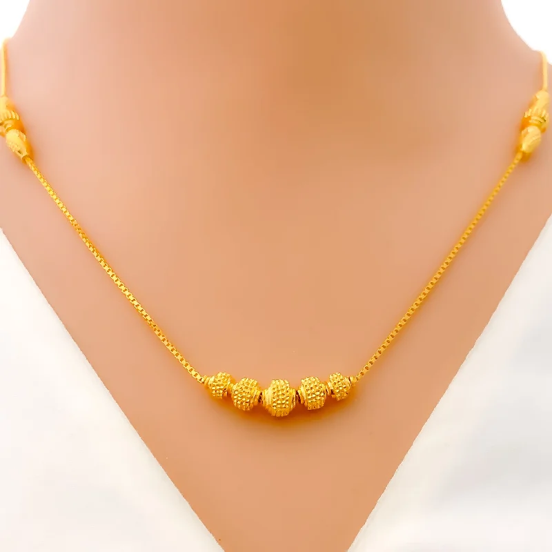 custom star sign necklace Graduating Textured 22k Gold Necklace