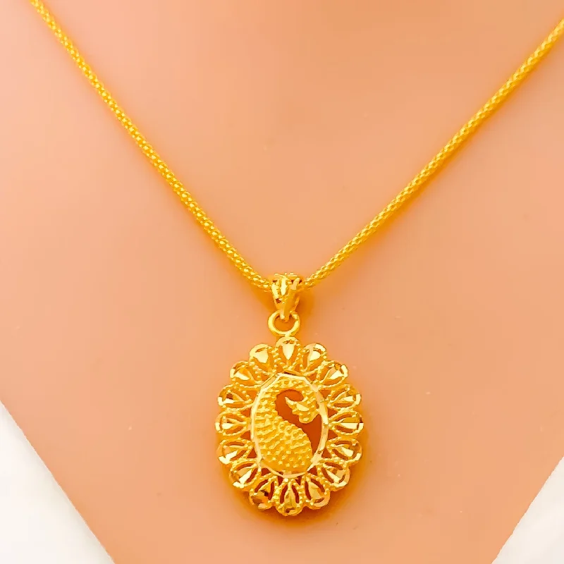 aquamarine and diamond wedding ring Imperial Peacock 22k Gold Oval Necklace