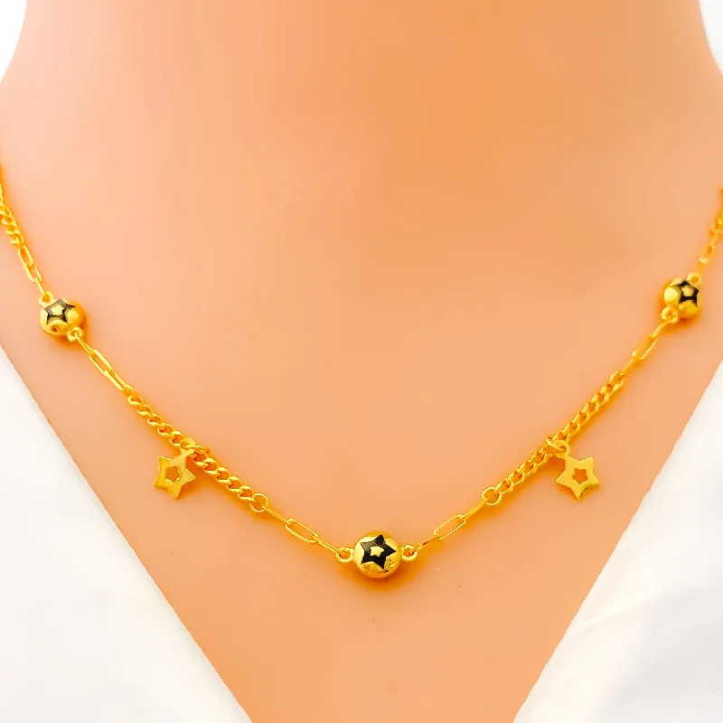 fine silver herringbone necklace Impressive Sleek Star Charmed 21k Gold Necklace