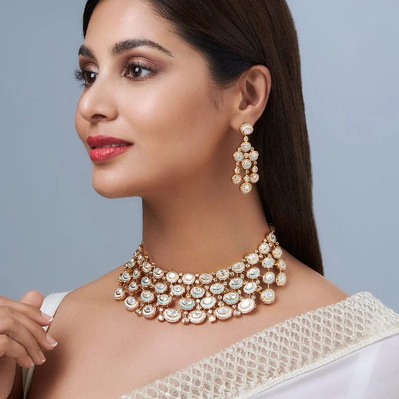 birthstone necklace for mom Kundan Necklace 154307
