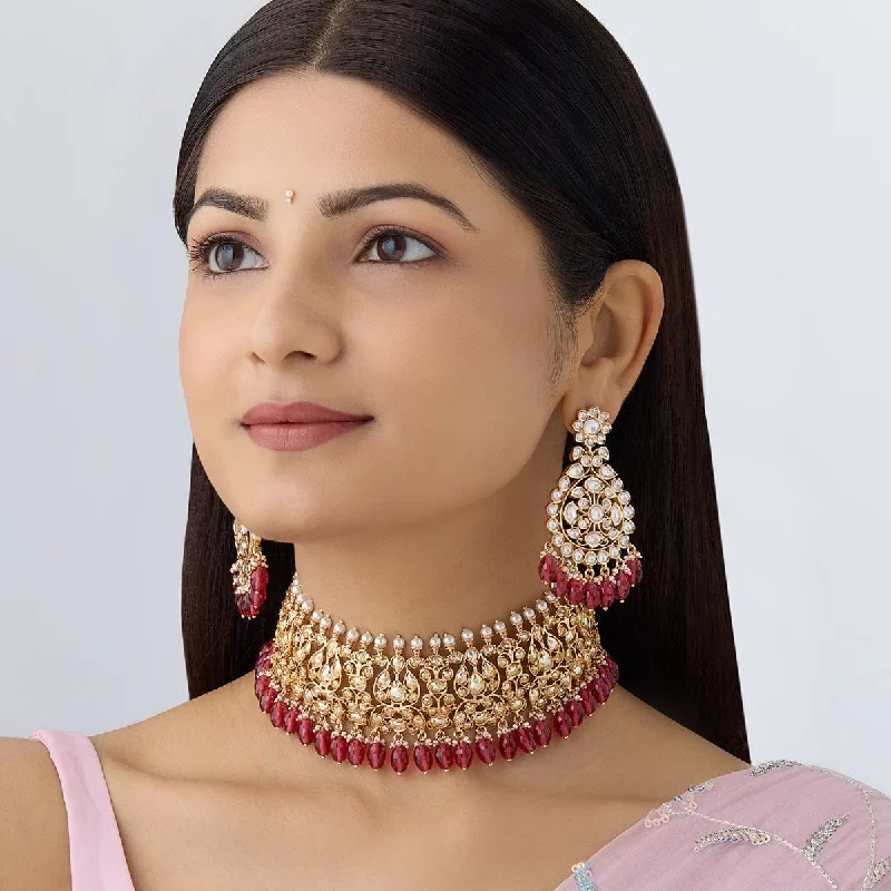 boho gemstone anklet Kundan Necklace 161344