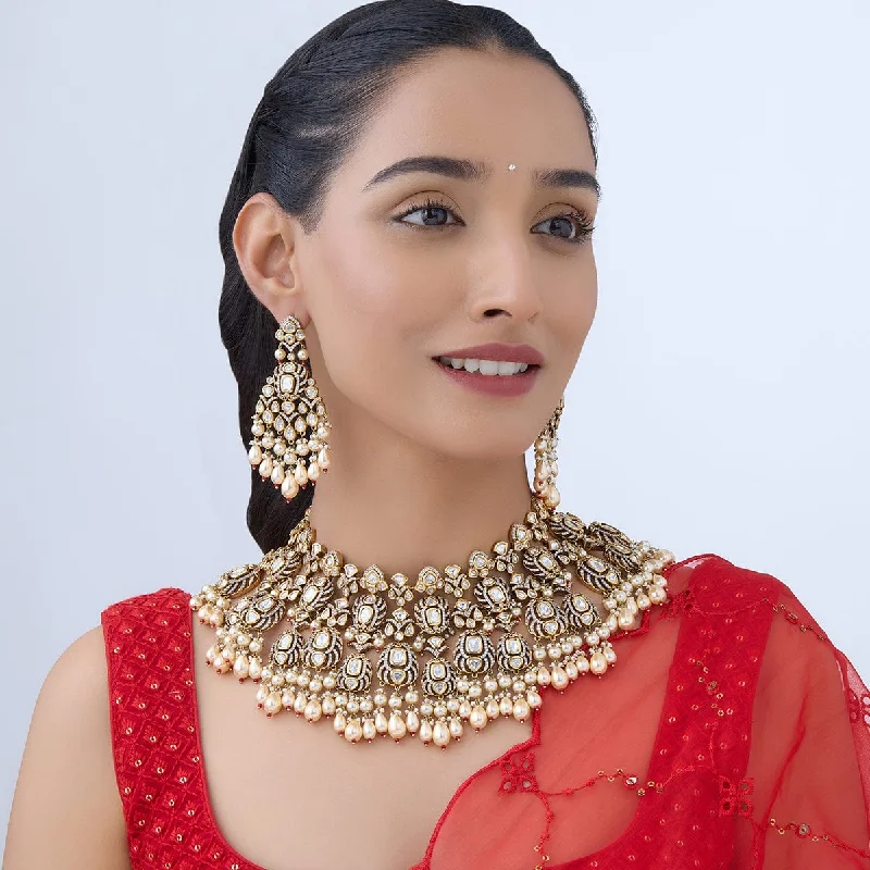 emerald cut diamond earrings Kundan Necklace 163989