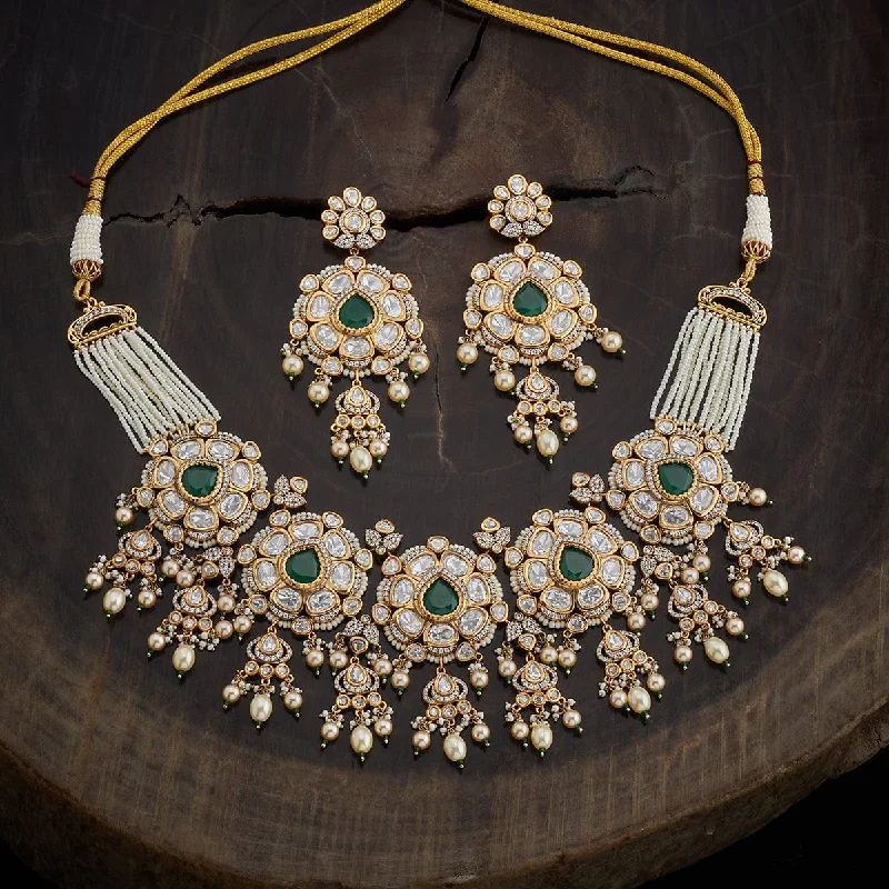 rose gold ring with diamonds Kundan Necklace 163990