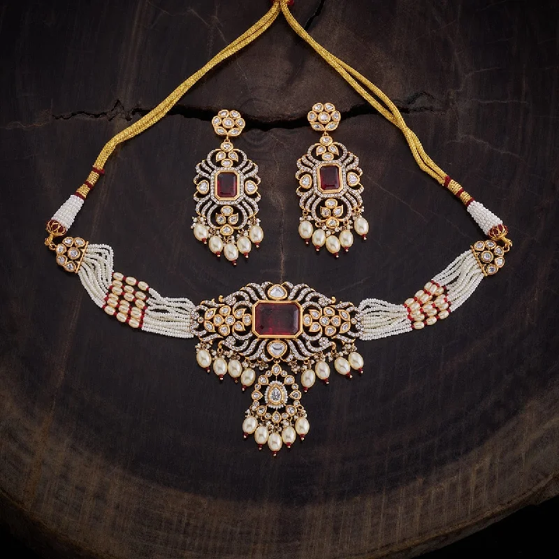 personalized couple rings Kundan Necklace 164035