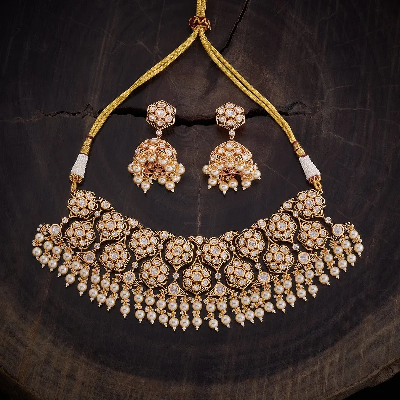 small diamond nose stud Kundan Necklace 164055