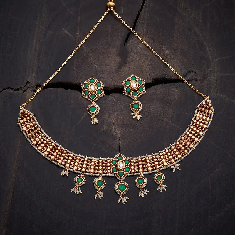 handmade braided anklet Kundan Necklace 168899