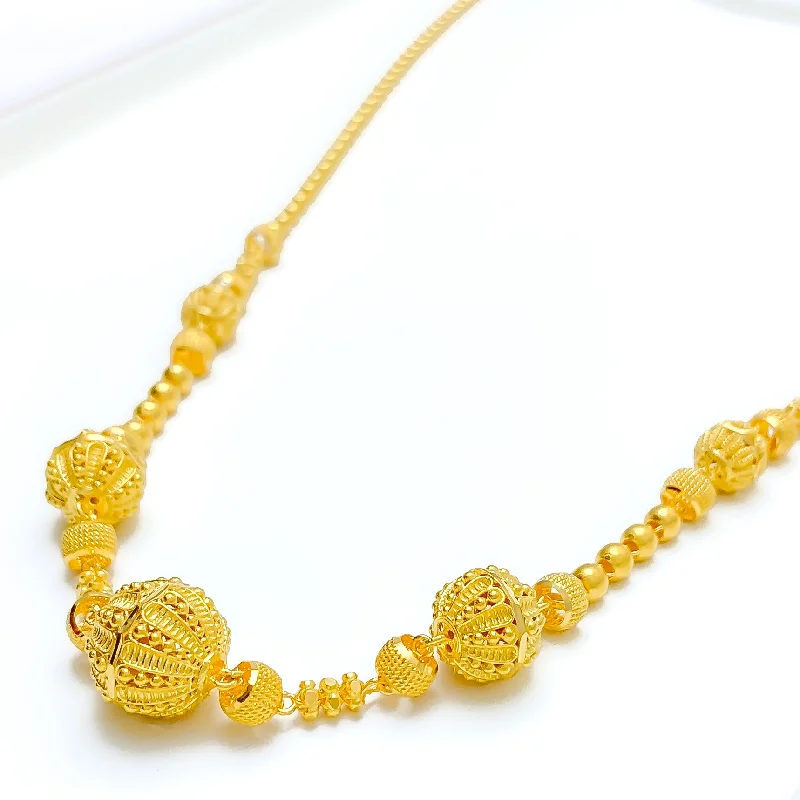 ruby and diamond engagement ring Magnificent Bead Orb 22k Gold Long Necklace - 28"