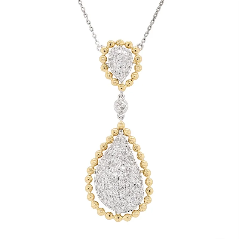 MODERN TWO-TONE GOLD AND DIAMOND NECKLACE, .90 CT TW