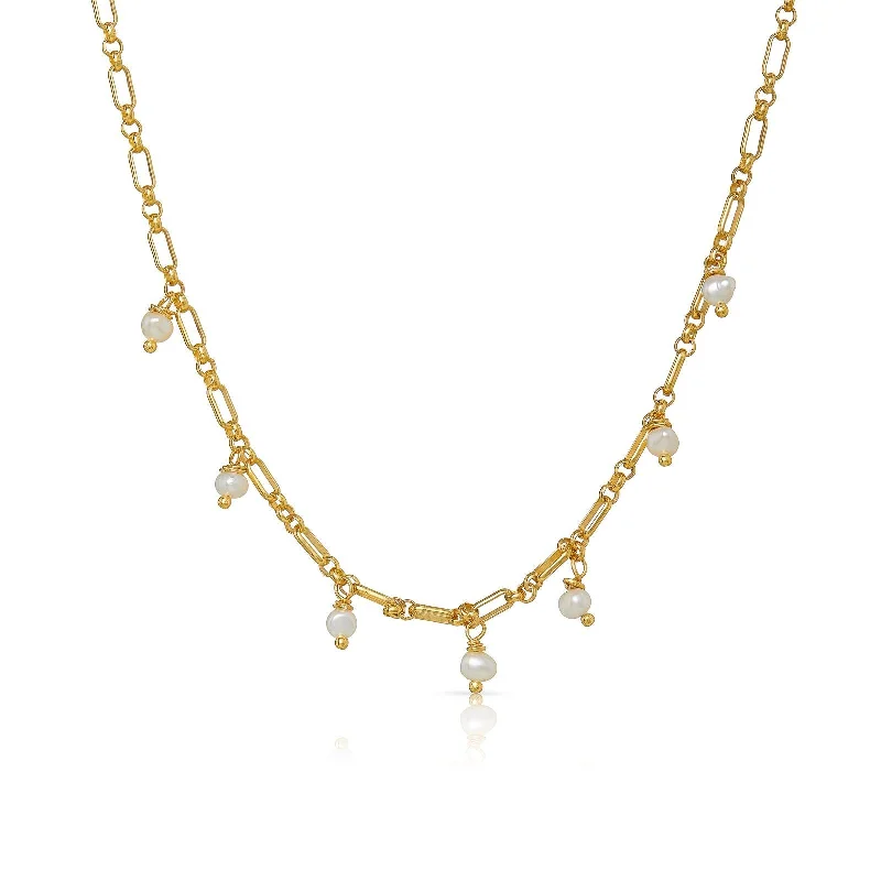 Marilia 18K Gold Plated Necklace w. Pearls