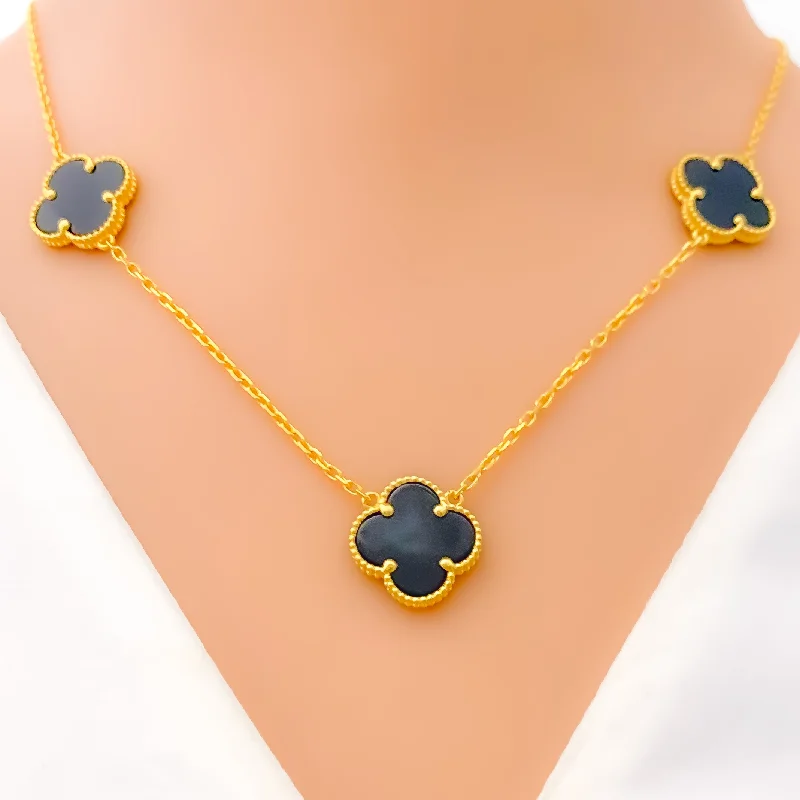 modern hexagon stud earrings Opulent Dressy 21k Gold Necklace