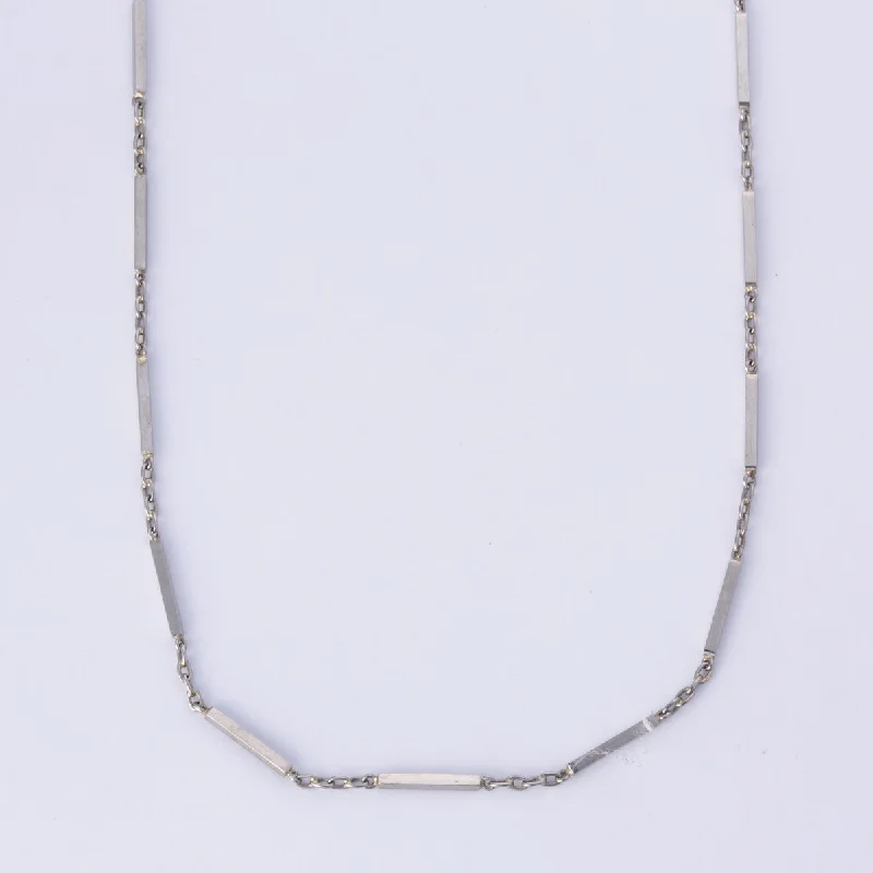 vintage emerald cocktail ring Platinum Bar Link Chain | 16"