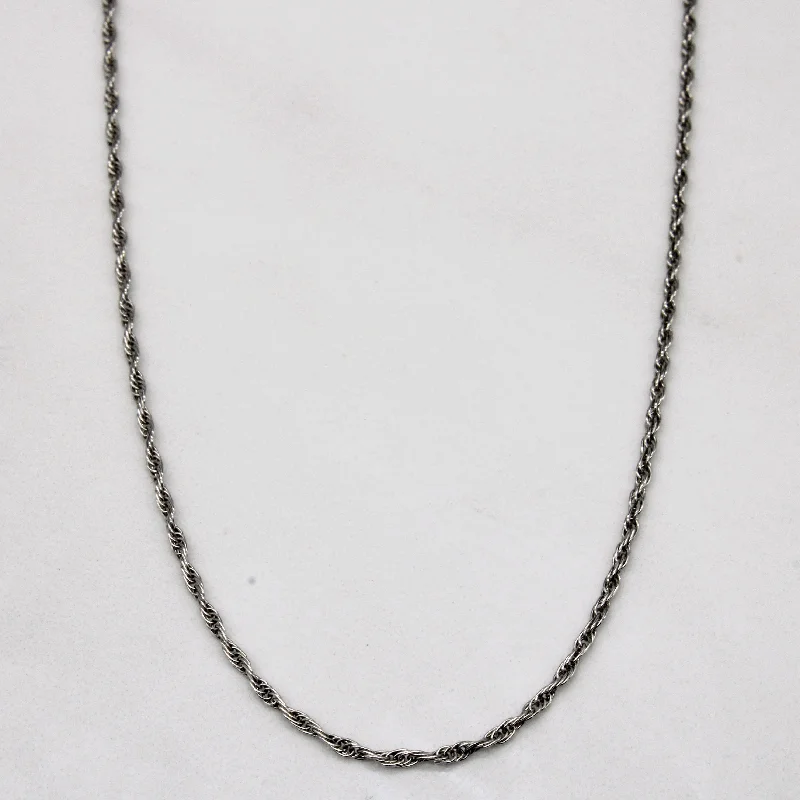 silver wave ring dainty Platinum Rope Chain | 1.10mm | 24" |