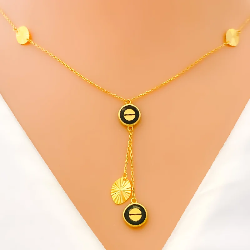 handmade wire-wrapped gemstone ring Reflective Refined 21k Gold Necklace