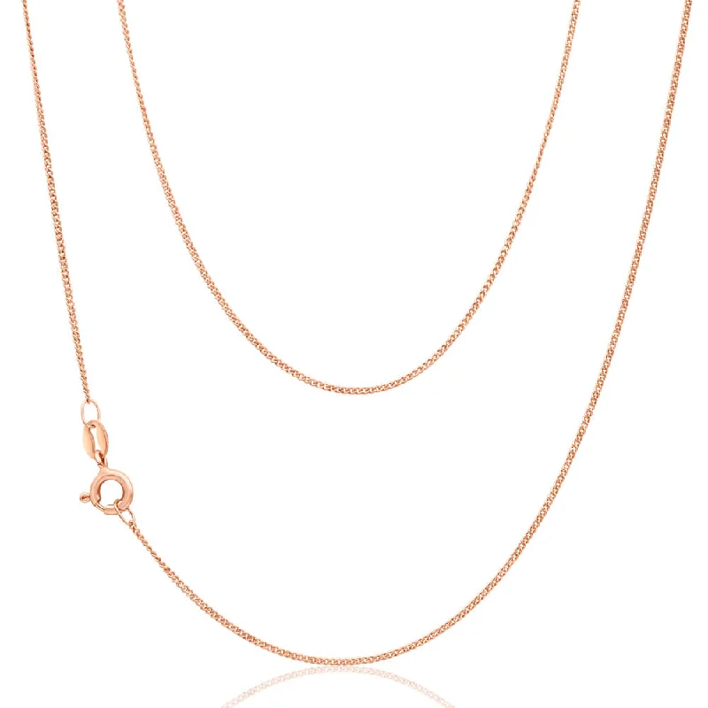 classic diamond hoop earrings Rose Gold Plated Sterling Silver 70cm Curb Chain