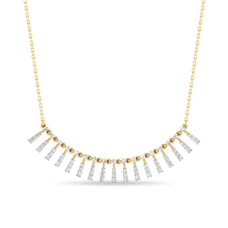 classic diamond hoop earrings Salma Necklace
