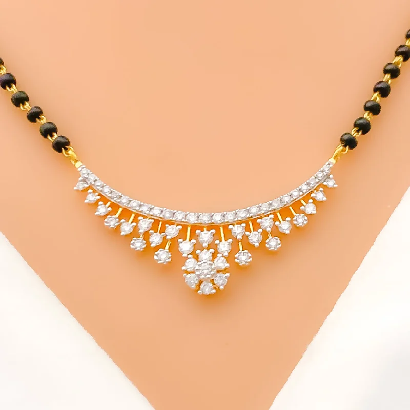 Shimmering Hanging Flower Diamond + 18k Gold Mangal Sutra