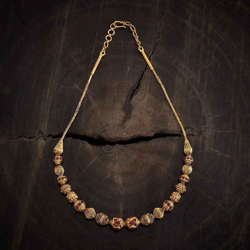 unique wooden bead necklace Silver Temple Chain 167583