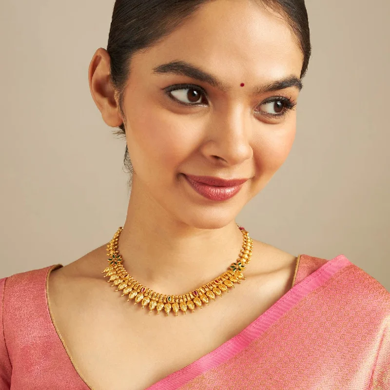 rose gold feather earrings Silver Temple Necklace 168056
