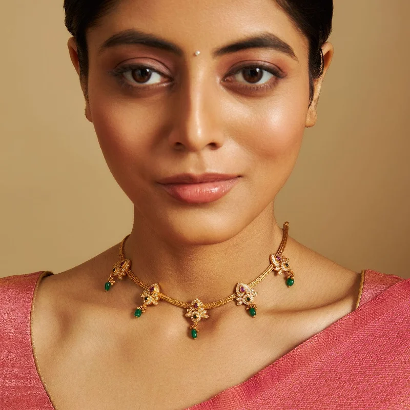 tiny gold huggie hoops Silver Temple Necklace 172586
