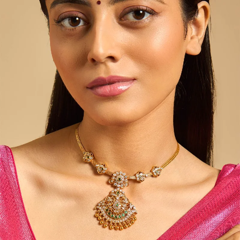 handcrafted beaded hoop earrings Silver Temple Necklace 173361