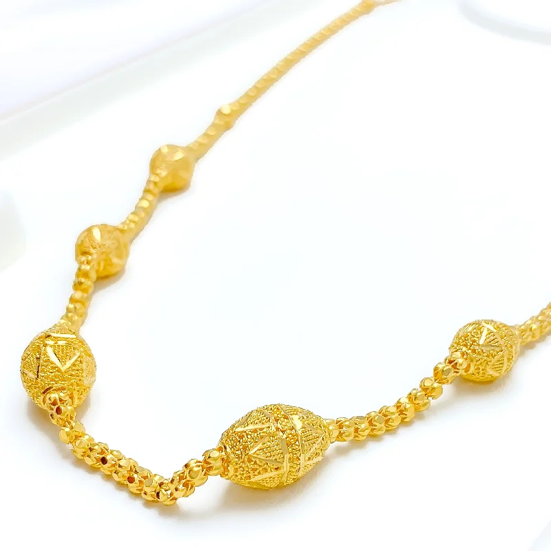 dainty gemstone drop earrings Sparkling Netted Marquise 22k Gold Necklace - 29"