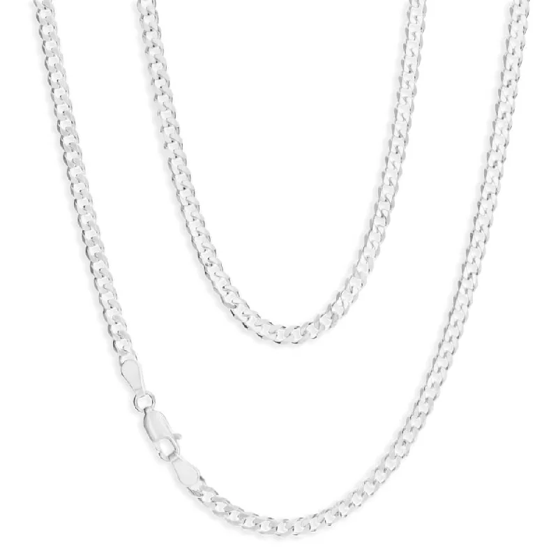 layered gold coin pendant necklace Sterling Silver 100 Gauge Diamond Cut 70cm Curb Chain