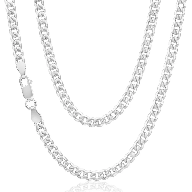 unique crystal bar necklace Sterling Silver 120 Gauge Diamond Cut 50cm Curb Chain