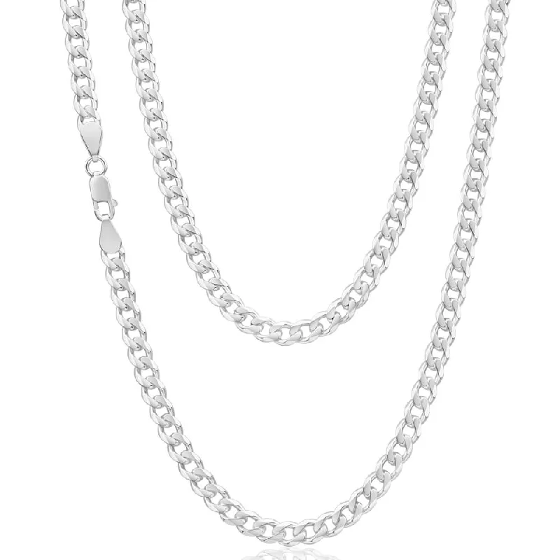 wedding band with diamonds Sterling Silver 150 Gauge Diamond Cut 70cm Curb Chain