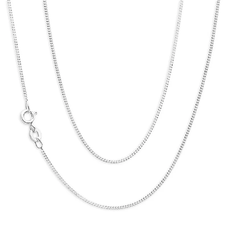 bold gothic skull necklace Sterling Silver 30 Gauge 40cm Curb Chain