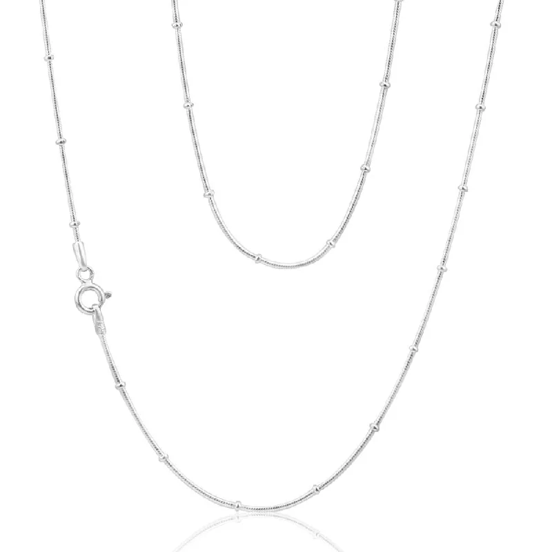 tiny star constellation bracelet Sterling Silver 35 Gauge 45cm Ball Station Snake Chain