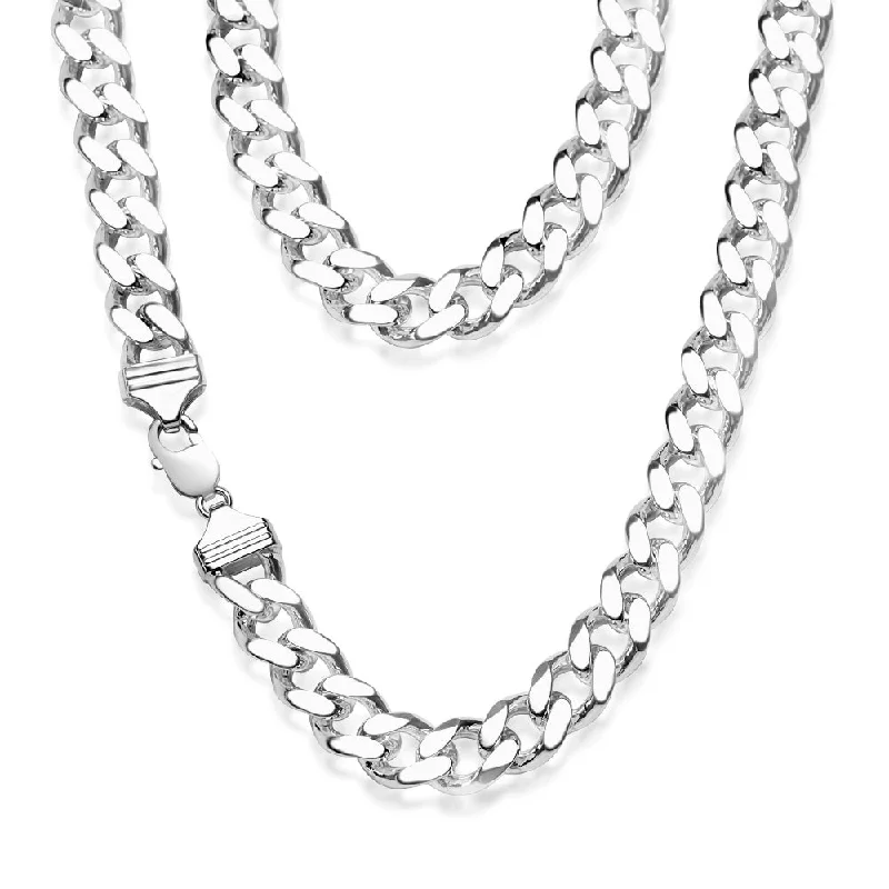 gold heart-shaped pendant necklace Sterling Silver 350 Gauge Diamond Cut 55cm Curb Chain
