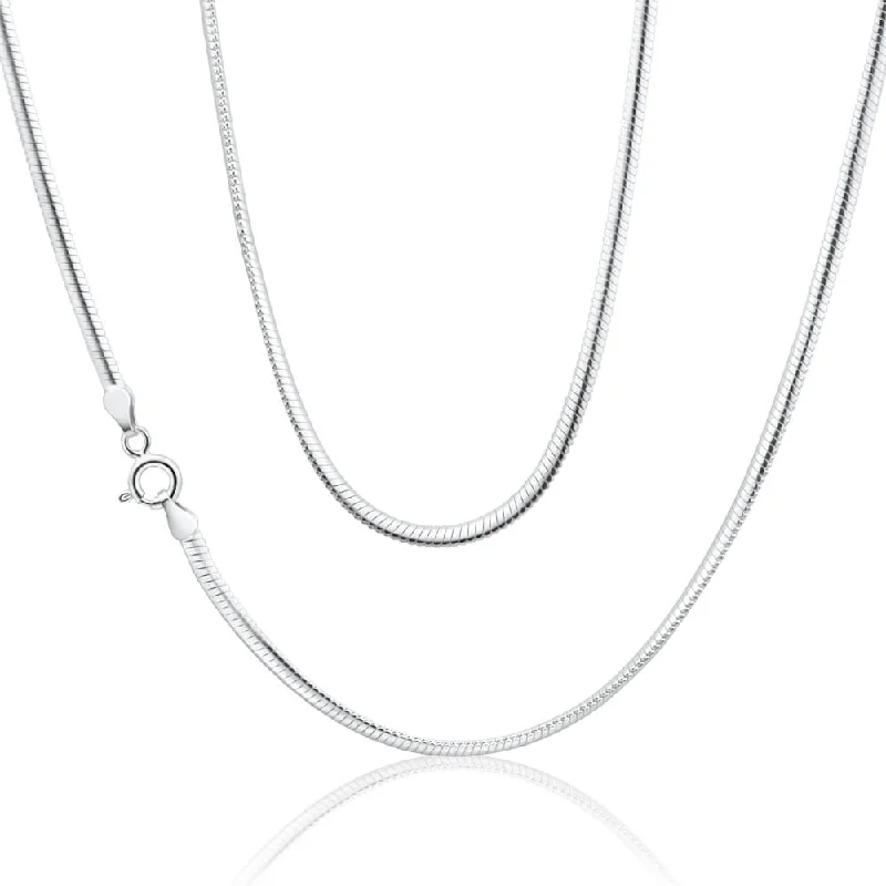 personalized couples necklace gold Sterling Silver 45cm 60 Gauge Flat Snake Chain