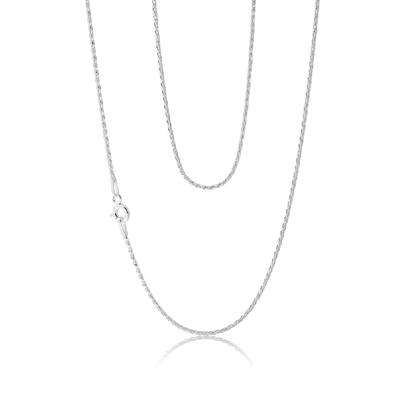 simple turquoise stud earrings Sterling Silver 45cm Wheat Chain