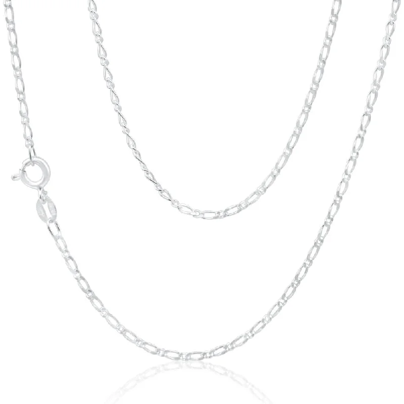 solid gold disc charm bracelet Sterling Silver 50 Gauge Figaro 1:1 45cm Chain