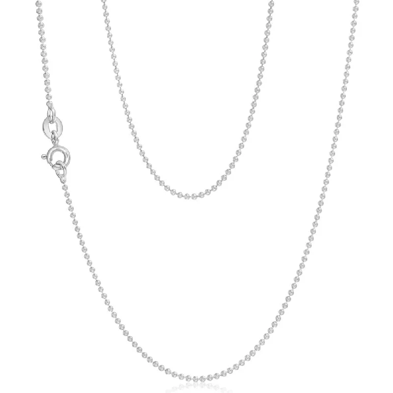 minimalist black diamond studs Sterling Silver 50cm Ball Chain