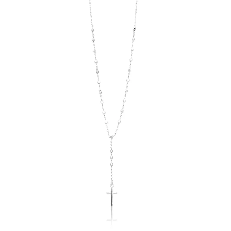 minimalist gold square earrings Sterling Silver 50cm Chain with Cross Drop Pendant