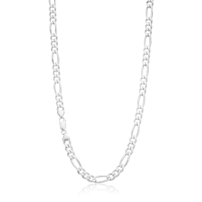 diamond halo stud earrings Sterling Silver 55cm 1:3 Figaro Chain