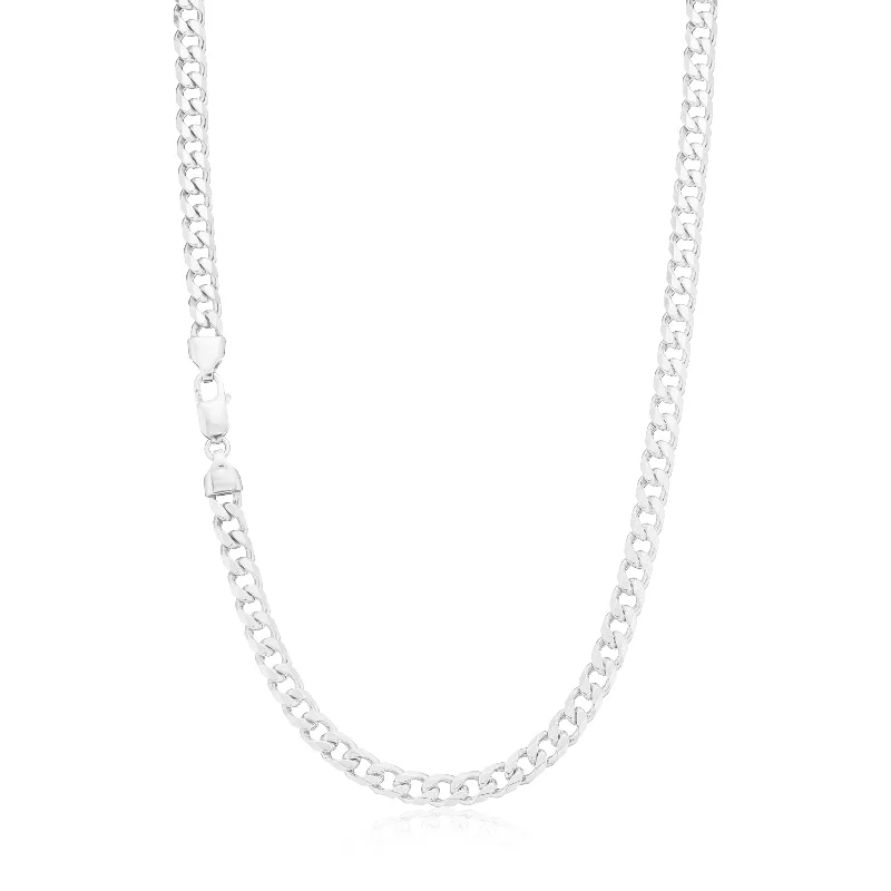 gold choker necklace simple Sterling Silver 55cm Curb Bevel Chain
