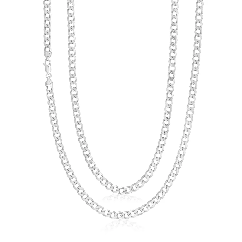handcrafted gemstone ring women Sterling Silver 60cm Bevdicut Curb 150 Gauge Chain