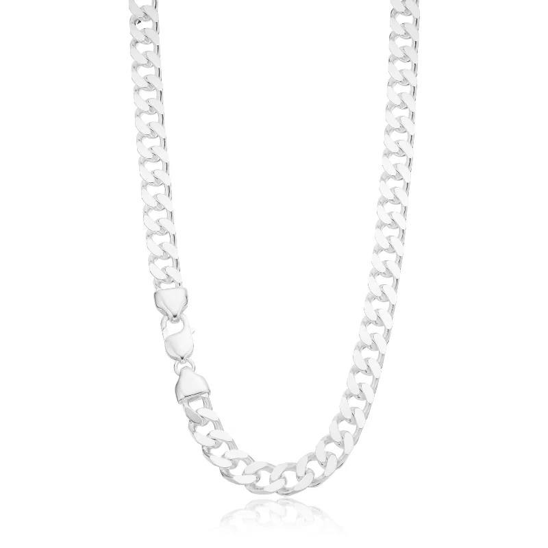 eternity ring for anniversary Sterling Silver 60cm Bevdicut Curb 300 Gauge Chain