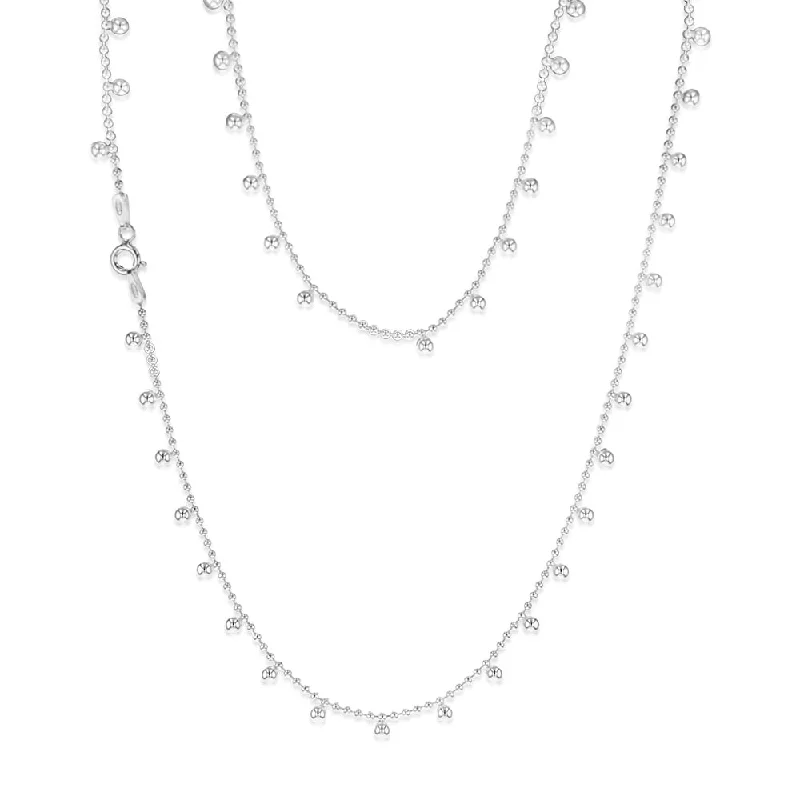 elegant pearl necklace with diamonds Sterling Silver Ball Charms On 45cm Ball Chain elegant pearl necklace with diamonds Sterling Silver Ball Charms On 45cm Ball Chain