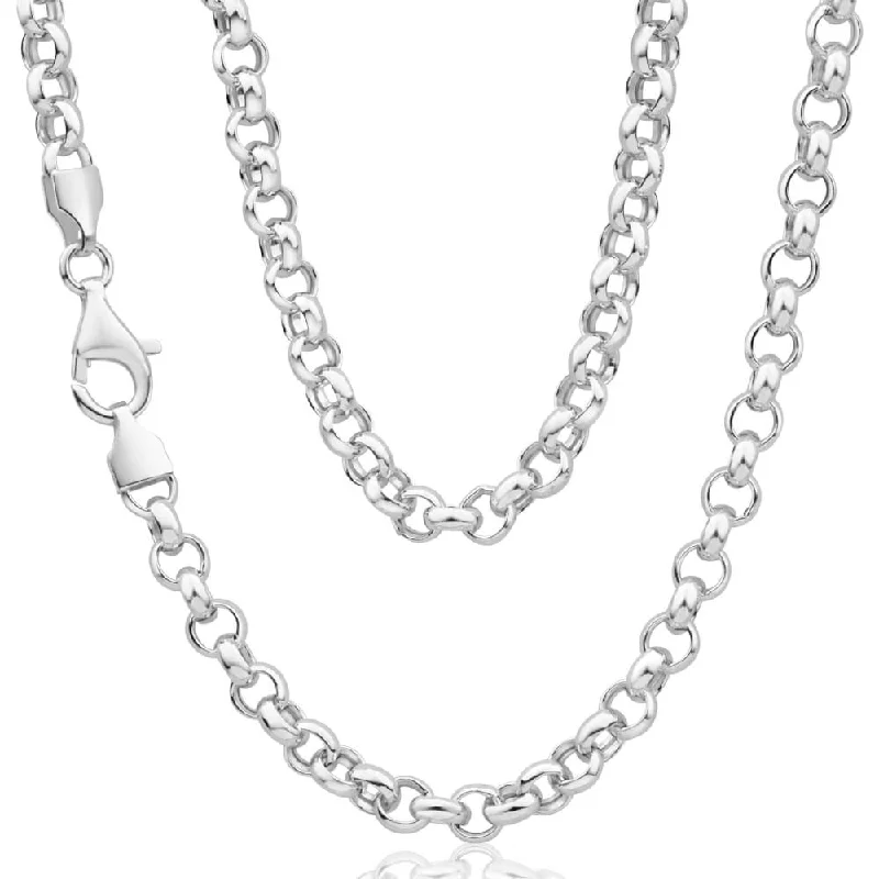 ruby and diamond engagement ring Sterling Silver Belcher Round 45cm Chain