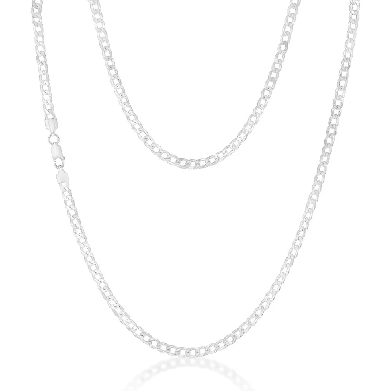 hammered sterling silver band Sterling Silver Bevelled Curb 120 Gauge 60cm Chain