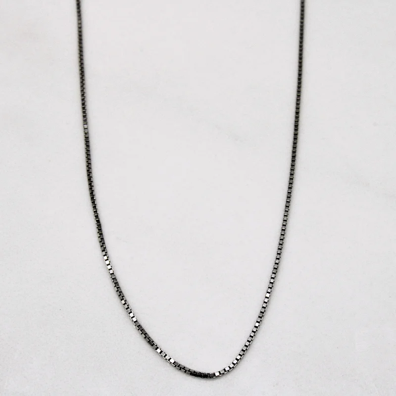 simple engraved wedding ring Sterling Silver Box Link Chain | 18" |