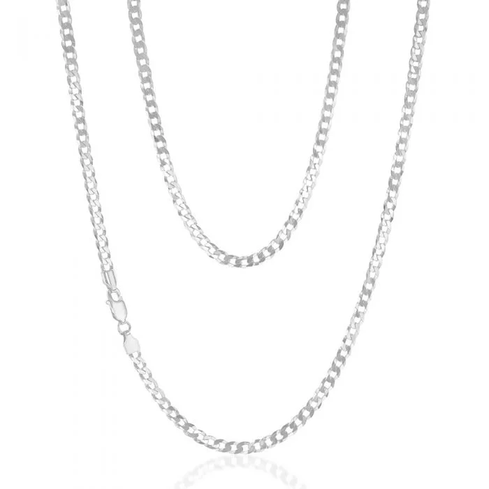 stackable gold bangle set Sterling Silver Curb 100 Gauge 50cm Chain