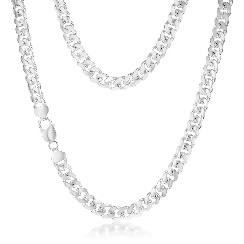 vintage-style diamond halo ring Sterling Silver Curb 280 Gauge 55cm Chain